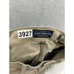 Lucky Brand  Women's Pants Beige Size 4 Cotton Blend Straight Leg Black Trim Photo 5