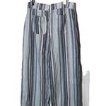 Westport  Blue Striped Linen Wide Leg Pants Medium Photo 1
