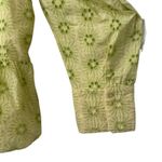 ZARA  Eyelet Embroidered Puff Sleeve Square Neck Peplum To Green Women Size XL Photo 5