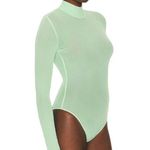 David Koma Long Sleeve Mesh Bodysuit in Mint UK 10 New Womens Long Sleeve Top Green Size 6 Photo 2