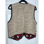 Heirloom Collectibles VINTAGE 1994 Sweater Vest Cardigan Large Brown Red Photo 2