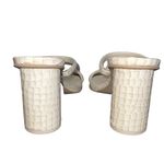 Dolce Vita Noles Croc Double Strap High Heels Block Heel Slip On Ivory Size 9 Photo 5