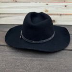 Vintage Black Wool Harley Davidson Cowboy Hat w/ Leather Strap Silver Buckle USA Photo 5