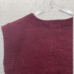Vintage Genesis Sweater Vest S Cable Knit Sleeveless Burgundy Wine Red Photo 6