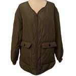 New Look New York Light Weight Army Green Quilted Puffer Jacket Olive Size XL Coat Photo 7