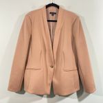 Ann Taylor  Women Tan No Collar One Button Double Knit Cutaway Blazer Size 18 Photo 0