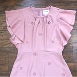 Kate Spade • Cutout Crepe Dress pink eyelet ruffle sleeve flutter Faded Peony Photo 3