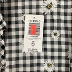 Torrid  size 00 medium large kimono open front gingham daisy cardigan black new Photo 4