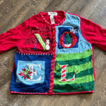 Tiara International Tiara Women's Christmas Cardigan Sweater XL‎ Multicolor Festive Holiday NOEL Photo 0