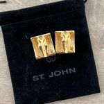 St. John Vintage 80’s  red/blue/white Enamel Clip On Earrings “rare” Photo 5