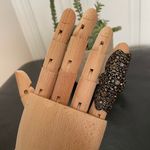 BCBGMAXAZRIA Vintage y2k Knuckle Art deco shield long tick huge wide gemstone crystal cz floral fashion ring pewter gunmetal rare unique Photo 1