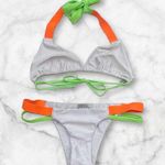NEW Ola Vida L Bikini Set Neon White Swimwear Beach Sports Illustrated KateUpton Size L Photo 1