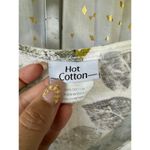 Hot Cotton 100% Natural Tropical Leaves Pullover Pintuck V Neck Blouse Top L Size L Photo 4