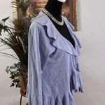 Chadwick's Chadwick’s Women Ruffled Cardigan Open Sweater Size Medium Long Sleeve Ruffle Photo 3