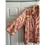 Milano Woman 2X Silky Satin Button Front top Pink Size XXL Photo 3