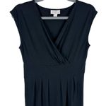 Loft Black Lightweight Cap Sleeve V-Neck Pullover Cotton Summer Dress Size S Photo 2