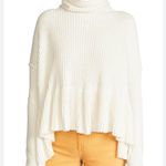 Free People  M Black Chunky Knit Turtleneck Sweater Photo 7