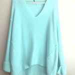 Free People Turquoise Oversized Sweater XS Photo 0