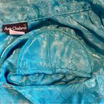 Vintage Ann Chabrol Teal Floral Jacquard Blouse w/ Bow Neck – Size 16 Blue Photo 10