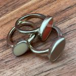 Free People Retro FP Triple Stack Polished Gold & Enamel Rings Photo 0