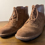 Clarks  Women Brown Suede Leather Lace Up Zip Ankle Boots Size 9.5 Photo 0