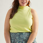 Maeve  Anthropologie mock neck‎ tank lime sz XL Photo 0