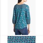 Lucky Brand Folklore Mosaic Boho Tassel Peasant Blouse Photo 14
