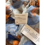 Palme Blue Tropical Palm Bird Metallic Stripe Tassel Fringe Scarf Wrap Accessory Photo 8