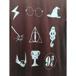 Harry Potter  Juniors Size XL T-Shirt Dark Red Symbols Short Sleeve Graphic Tee Photo 1