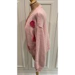 Tullabee‎ Pink Chunky Knit Cardigan Sweater Hearts Novelty Love Girlcore Size M Photo 4