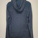 Athleta  STRONGER CYA HOODED FLEECE JACKET COAT FULL ZIP PEACOCK BLUE SZ LP Photo 2