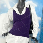 Rampage  Y2K purple argyle halter sweater vest Photo 0
