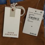 Good American Womens Icon Mixed Media Jeans Blue Brown Denim Faux Suede 00 New Photo 10