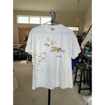 Jerzees Women's White Short Sleeve Tee L with Brown Alaska Graphic Photo 1