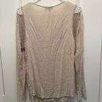 Joseph A . Beige Crochet Trim Boho Peasant Blouse Long Sleeve Top – Size M Photo 2