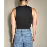 Free People  Black Square Cut Out Black Bodysuit Size XS Photo 1