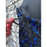 Vintage 80s Scarlett Nite Sequin Halter Metallic Fit Flare Mini Prom Dress Blue Photo 6