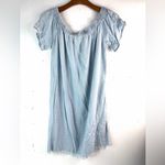 Hem & Thread  S Chambray Raw Hem Pocketed Peasant Dress Photo 1