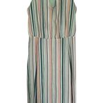 Ann Taylor Green and Blue Halter Striped High Neck Midi Sundress Size 10 Photo 4