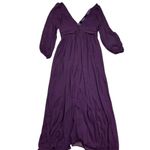 Lulus NWOT  Women's XL Enchant My Love Dark Purple V-Neck Long Sleeve Maxi Dress Photo 7