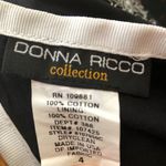 Donna Ricco Womens Embroidered Lined A Line Skirt Size 4 Black & White NWOT Photo 8