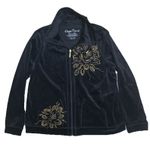 Onque casuals women's size xl cotton velvet jacket with rhinestones 0061 Black Photo 0