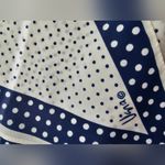 Vera Neumann Vintage Blue and White Polka Dot Pointed Skinny Scarf Photo 15