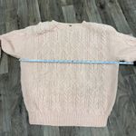Nordstrom Vintage  Handknit cableknit light pink chunky sweater Photo 2