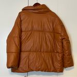 NVLT Anthropology Women's Puffer Jacket 2X Orange Brown 100% Polyester Mock Neck Photo 3