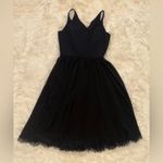 Dress the Population NEW  Alicia Chiffon Plunging Mix Media Dress in black sz S Photo 8