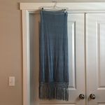 Pink Lily CLOVER FIELDS BLUE FRINGE HEM KNIT MAXI SKIRT Photo 3