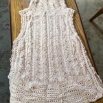 Miss Me  Pointelle Crochet Cowl Neck Sweater Tank in Ecru sz small EUC Photo 4