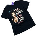 Women's Whitney Houston Graphic Short Sleeve Black T Photo 0