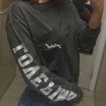 PINK - Victoria's Secret PINK - Victoria Secret Gray Long Sleeve Oversized Shirt Photo 3